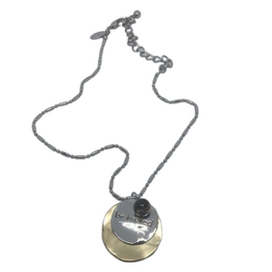 CHICO'S Be Inspired charm mixed metal pendant chain necklace motivational.